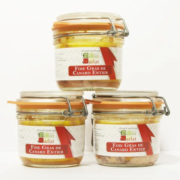 1 Lot de 3 Verrines de Foie Gras de Canard Entier Artisanal 180g