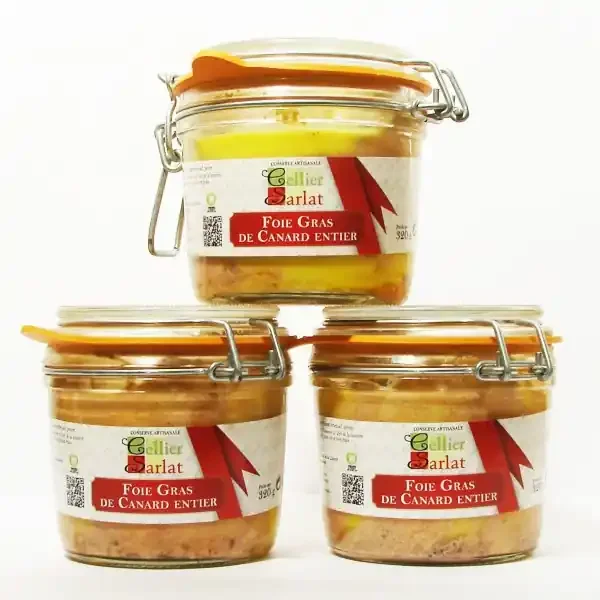 1 Lot de 3 Verrines de Foie Gras de Canard Entier Artisanal 320g