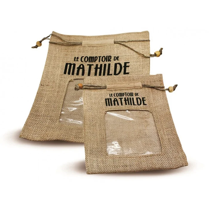 Besace en Jute avec Fenetre – Petit Modele