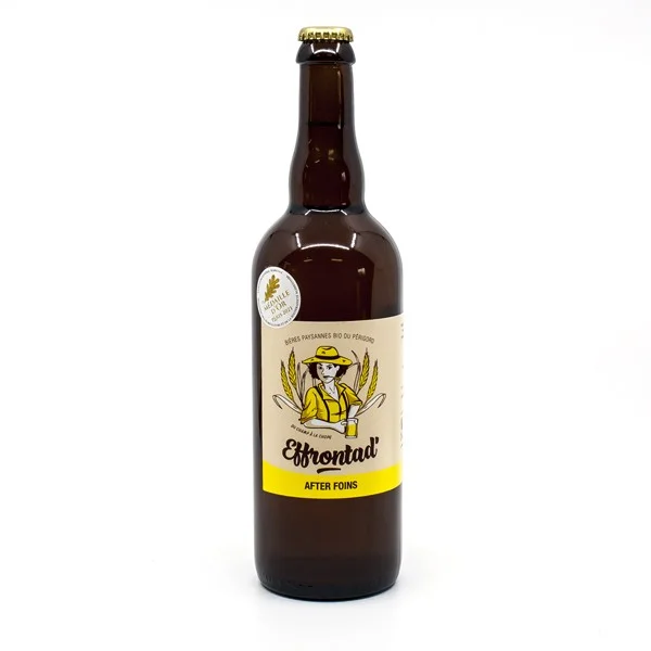 Bière Blonde Artisanale du Périgord After Foin Brasserie Effrontad&rsquo; Bio 75cl
