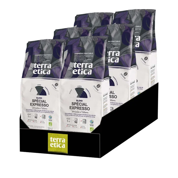 Café en Grains Bio Terra Etica Spécial Expresso – 6 paquets – 6 Kg