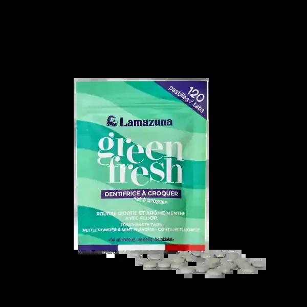 Lamazuna — Dentifrice à croquer green fresh (menthe douce) – 120 pastilles
