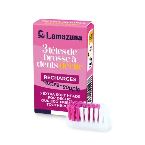 Lamazuna — Recharge de 3 têtes de brosse à dents extra souple