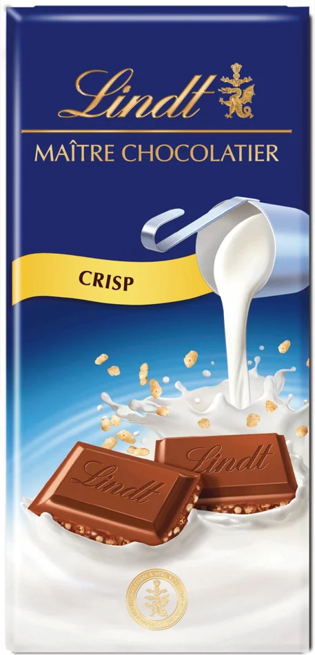 Lindt Tablette « Maître Chocolatier » – Lait Riz Soufflé, 100 g