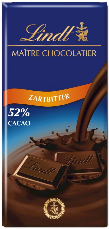 Lindt Tablette « Maître Chocolatier » – Noir Extra Fondant, 100 g