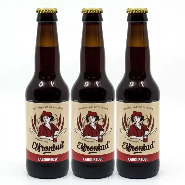 Lot de 3 Bières Ambrées Artisanales Laboureuse Brasserie Effrontad‘ BIO 33cl