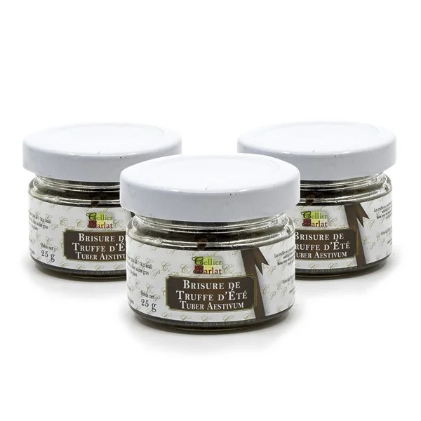 Lot de 3 Brisures de Truffe d&rsquo;Été Tuber Aestivum 25g soit 75g