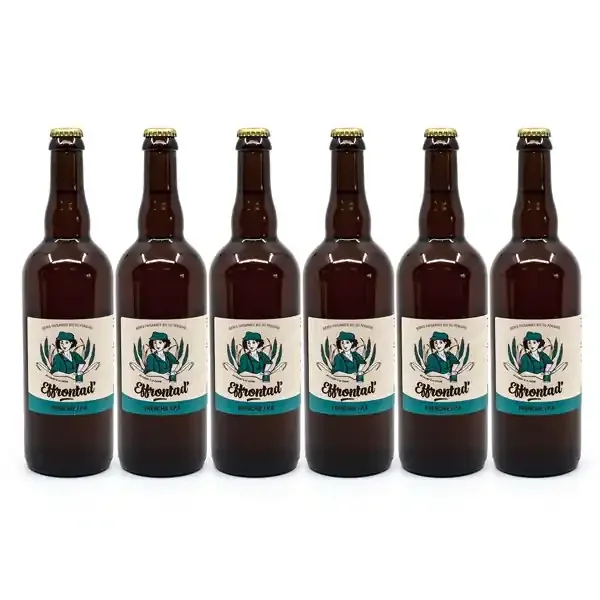 Lot de 6 Bières Blanches Artisanales Frenchie IPA Brasserie Effrontad‘ Bio 75cl