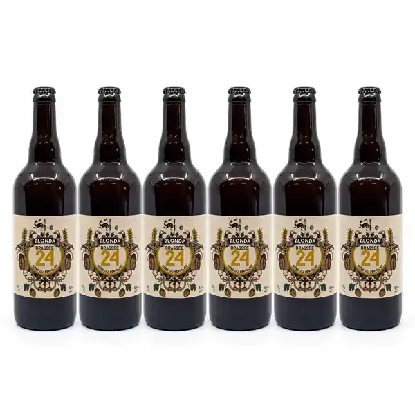 Lot de 6 Bières Brassée 24 Blondes Brasserie Artisanale de Sarlat 75cl