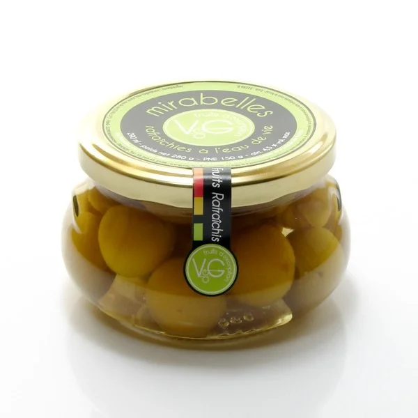 Mirabelles rafraichies à l&rsquo;eau de vie de Prunes, 290ml