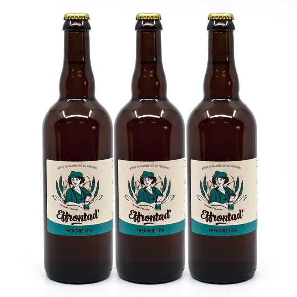 Pack de 3 Bières Blanches Artisanales Frenchie IPA Brasserie Effrontad&rsquo; Bio 75cl