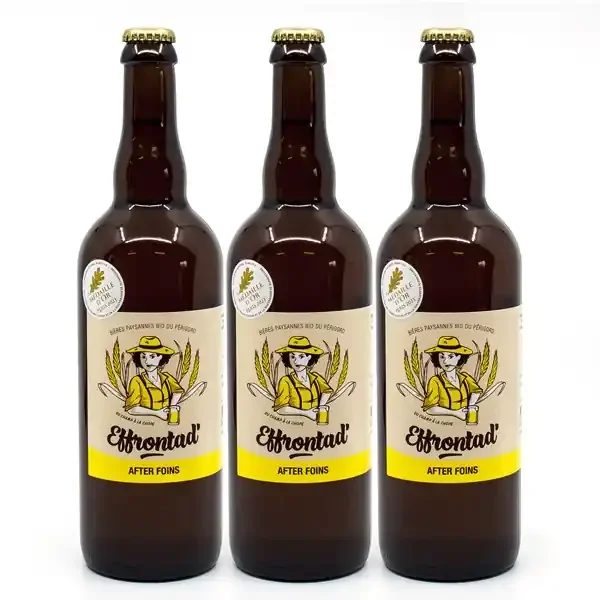 Pack de 3 Bières Blondes Artisanales After Foins Brasserie Effrontad‘ Bio 75cl