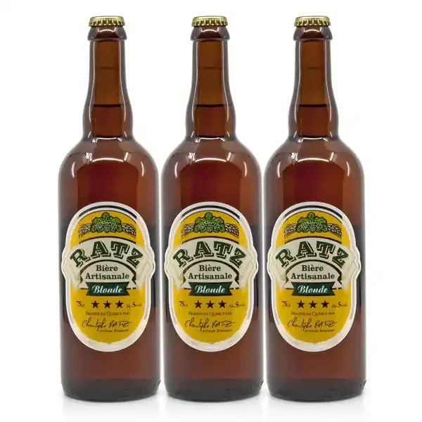 Pack de 3 Bières Blondes Artisanales du Quercy Brasserie Ratz 75cl