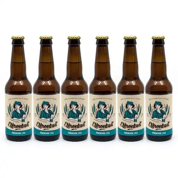 Pack de 6 Bières Blanches Artisanales Frenchies IPA Brasserie Effrontad‘ Bio 33cl