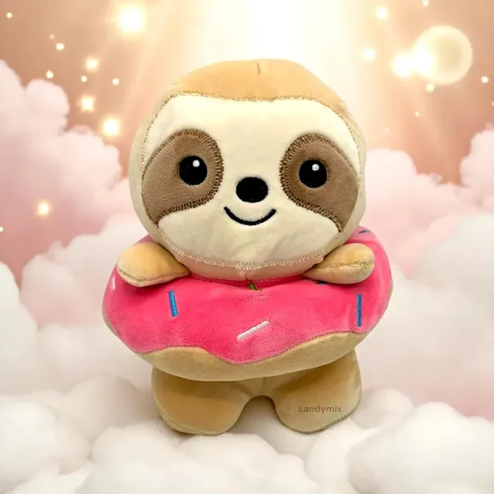 Peluche Maman Donut Animal Paresseux Beige 23cm