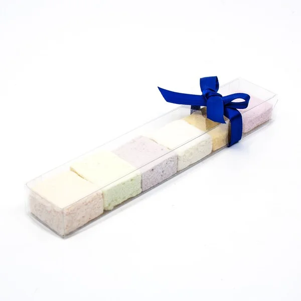 Réglette de 6 Guimauves Avec Noeud En Satin Bleu 40g