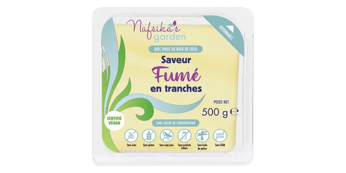 Tranches saveur gouda fumé végétal 500 gr – NAFSIKA&rsquo;S GARDEN
